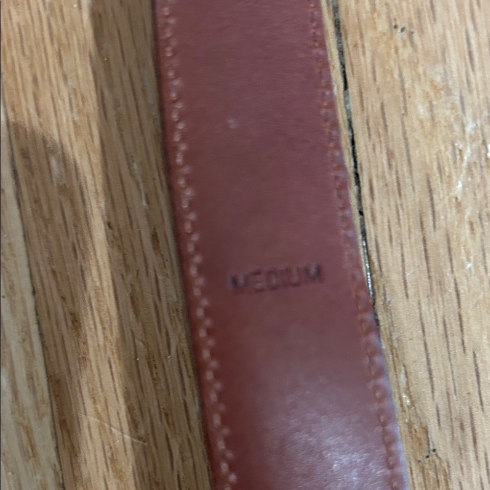 Coach Navy Blue Leather Belt with Gold Hardware - Picture 3 of 5